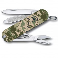 Ніж брелок Victorinox 58мм CLASSIC SD ARMY 2 шари 7 функцій Піксель (0.6223.3_W3940pw)