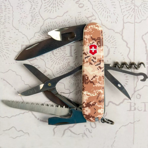 Багатофункціональний складаний ніж 91 мм Victorinox Huntsman Army 4 шари, 15 функцій Піксель пісочний з червоним лого (1.3713.7_W3945p) Багатофункціональний складаний ніж 91 мм Victorinox Huntsman Army 4 шари, 15 функцій Піксель пісочний з червоним лого (1.3713.7_W3945p)