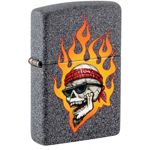Запальничка бензинова ZIPPO Rietveld® Flaming Skull Design Сірий різнокольровий (46933)
