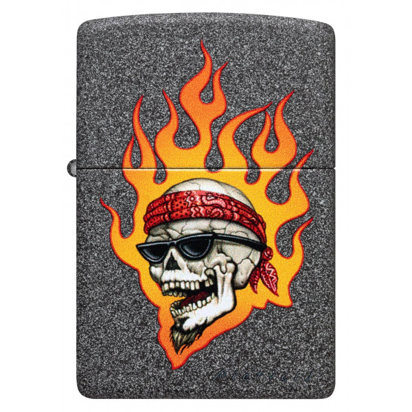 Запальничка бензинова ZIPPO Rietveld® Flaming Skull Design Сірий різнокольровий (46933) Запальничка бензинова ZIPPO Rietveld® Flaming Skull Design Сірий різнокольровий (46933)