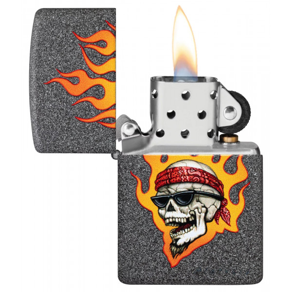 Запальничка бензинова ZIPPO Rietveld® Flaming Skull Design Сірий різнокольровий (46933) Запальничка бензинова ZIPPO Rietveld® Flaming Skull Design Сірий різнокольровий (46933)