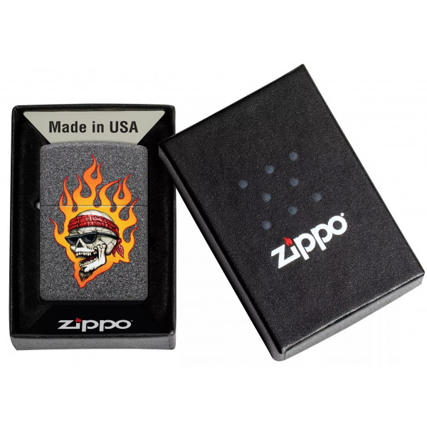 Запальничка бензинова ZIPPO Rietveld® Flaming Skull Design Сірий різнокольровий (46933) Запальничка бензинова ZIPPO Rietveld® Flaming Skull Design Сірий різнокольровий (46933)