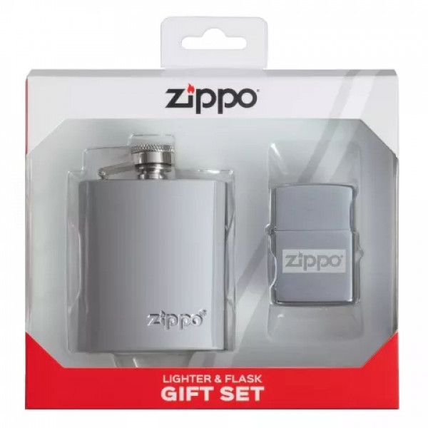 Подарунковий набір ZIPPO фляга 90 мл (3 OZ) Polished Chrome із запальничкою Chrome Brushed полірований хром Сріблястий (49358) Подарунковий набір ZIPPO фляга 90 мл (3 OZ) Polished Chrome із запальничкою Chrome Brushed полірований хром Сріблястий (49358)