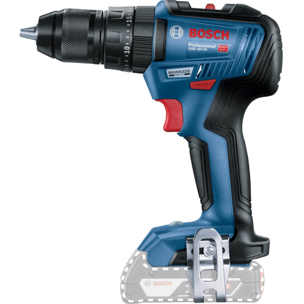 Безщітковий акумуляторний ударний дриль-шурупокрут Bosch Professional GSB 18V-50 06019H5106
