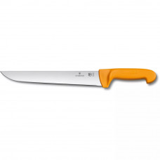 Ніж кухонний м’ясника 29 см Victorinox SWIBO Butcher гладке пряме лезо Жовтогарячий (5.8431.29)