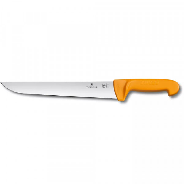 Ніж кухонний м’ясника 29 см Victorinox SWIBO Butcher гладке пряме лезо Жовтогарячий (5.8431.29)