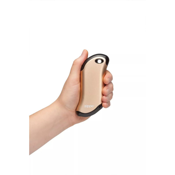 Грілка для рук USB до 9 годин+ Power Bank 5200 mAh ZIPPO Heatbank, індикатор заряду та нагріву,  Золотистий, картонна упаковка (2007399)