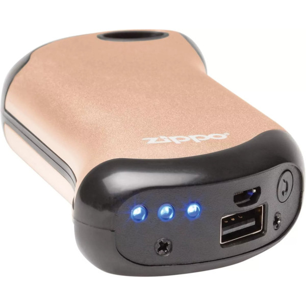 Грілка для рук USB до 9 годин+ Power Bank 5200 mAh ZIPPO Heatbank, індикатор заряду та нагріву,  Золотистий, картонна упаковка (2007399)