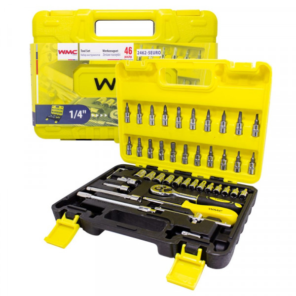 Набір інструментів 46 предметов 1/4'' (6гр.) WMC TOOLS WT-2462-5 EURO