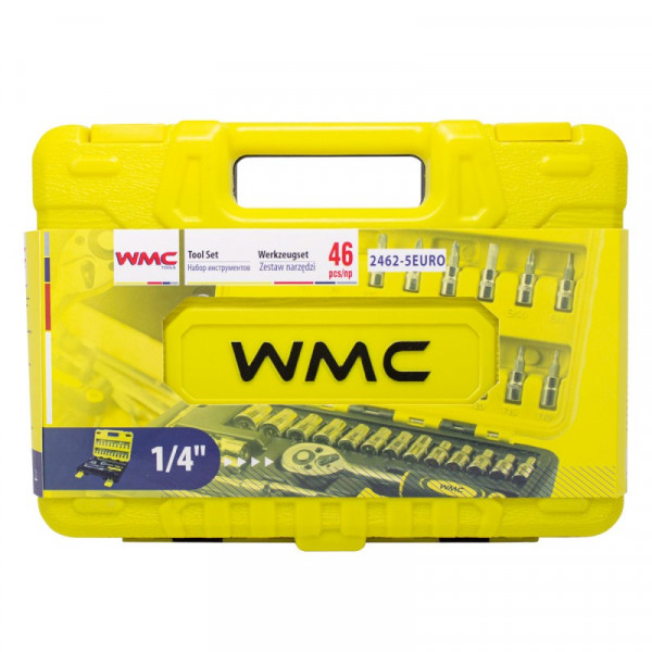 Набір інструментів 46 предметов 1/4'' (6гр.) WMC TOOLS WT-2462-5 EURO