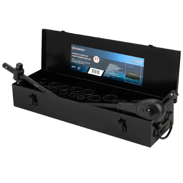 Набір ударних інструментів 3/4", 6гр, 21пр (17 ,19 ,21, 22, 24, 27, 30, 32, 34, 35, 36, 36-12 гр, 38, 41, 46, 50 мм) Forsage Profi F-6213-5MPB