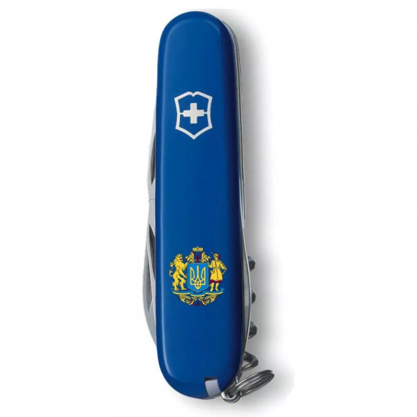 Складаний ніж 91 мм Victorinox Spartan Ukraine 2 шари 12функцій Великий Герб України Синій (1.3603.2_T0400u) Складаний ніж 91 мм Victorinox Spartan Ukraine 2 шари 12функцій Великий Герб України Синій (1.3603.2_T0400u)