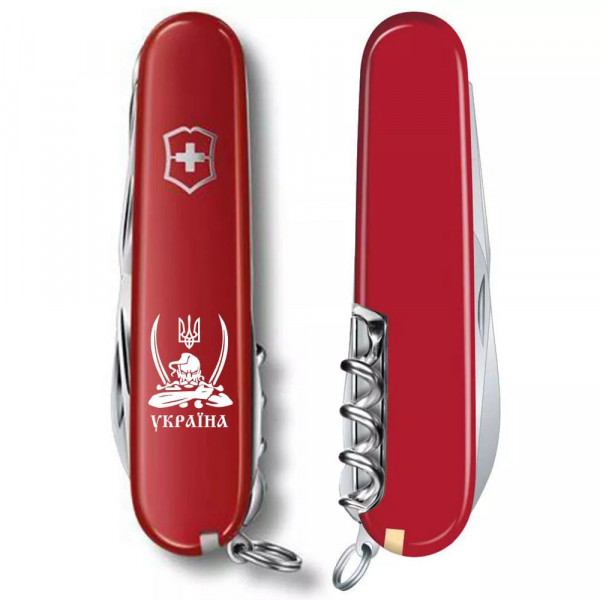 Складаний ніж Victorinox Climber Ukraine Козак із шаблями (1.3703_T1110u) Складаний ніж Victorinox Climber Ukraine Козак із шаблями (1.3703_T1110u)
