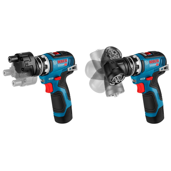 Безщітковий акумуляторний шурупокрут Bosch Professional GSR 12V-35 FC із 4 адаптерами в L-Boxx 102 із 2 акб GBA 12V 3.0Ah та з/п GAL 12V-40 06019H3000