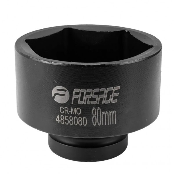 Головка ударна глибока 1'' 6-гранна 80мм Forsage F-4858080