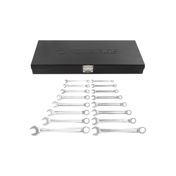 Набір ключів комбінованих 16пр. (6-19, 17,22, 24мм) в металевому кейсі Forsage F-5161 Набір ключів комбінованих 16пр. (6-19, 17,22, 24мм) в металевому кейсі Forsage F-5161