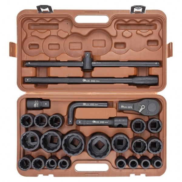 Набір ударних інструментів 26пр. 3/4" 1" (12гр.) (17-65мм) Forstime FT-68262-9MPB