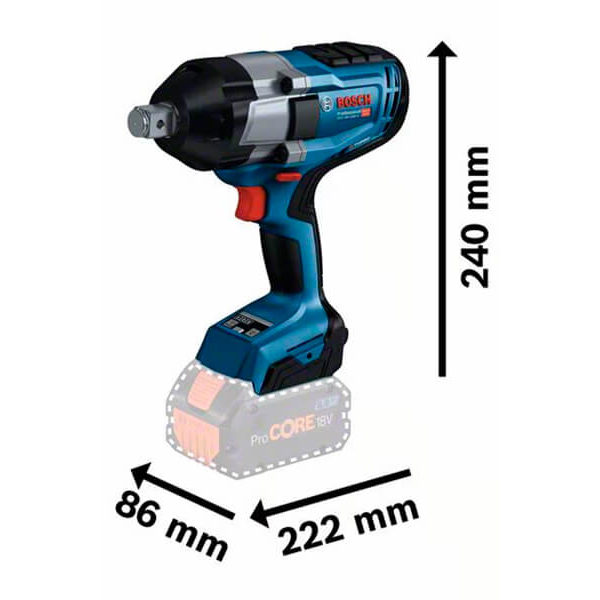 Акумуляторний ударний гайковерт Bosch GDS 18V-1050 H (06019J8522)