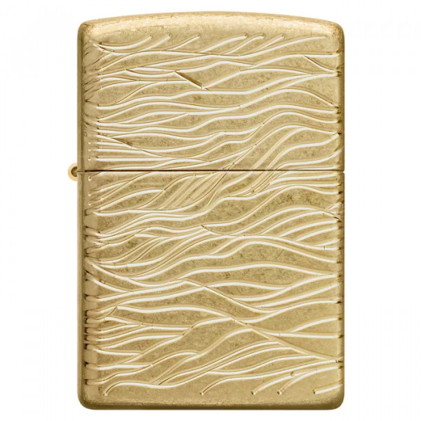 Запальничка армована бензинова ZIPPO Armor® 360° MultiCut Tumbled Brass Luxury Waves, золотиста (46273) Запальничка армована бензинова ZIPPO Armor® 360° MultiCut Tumbled Brass Luxury Waves, золотиста (46273)