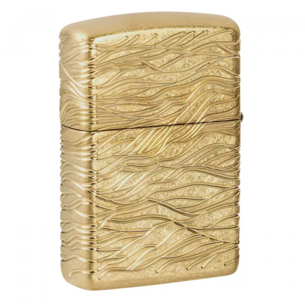 Запальничка армована бензинова ZIPPO Armor® 360° MultiCut Tumbled Brass Luxury Waves, золотиста (46273) Запальничка армована бензинова ZIPPO Armor® 360° MultiCut Tumbled Brass Luxury Waves, золотиста (46273)