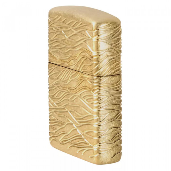 Запальничка армована бензинова ZIPPO Armor® 360° MultiCut Tumbled Brass Luxury Waves, золотиста (46273) Запальничка армована бензинова ZIPPO Armor® 360° MultiCut Tumbled Brass Luxury Waves, золотиста (46273)