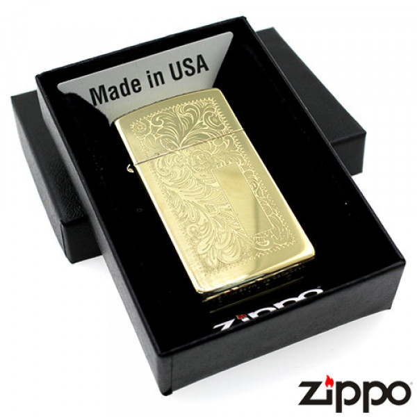 Запальничка Zippo (Зіппо) вузька VENETIAN HIGH POLISH BRASS 1652B Запальничка Zippo (Зіппо) вузька VENETIAN HIGH POLISH BRASS 1652B