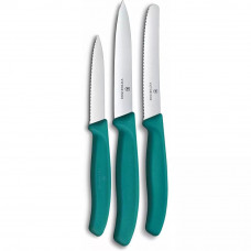 Набір кухонних ножів 3 предмети Victorinox Swiss Classic 8, 10 та 11 см Зелений (6.7114.34C1)
