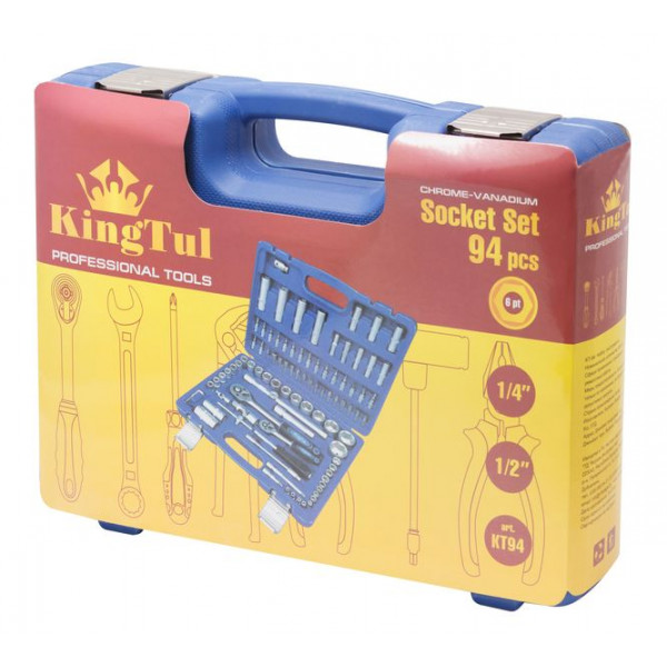 Набор инструментов 94 предмета 1/2'', 1/4'' (6гр.)(4-32мм) KINGTUL KT-94 Набор инструментов 94 предмета 1/2'', 1/4'' (6гр.)(4-32мм) KINGTUL KT-94
