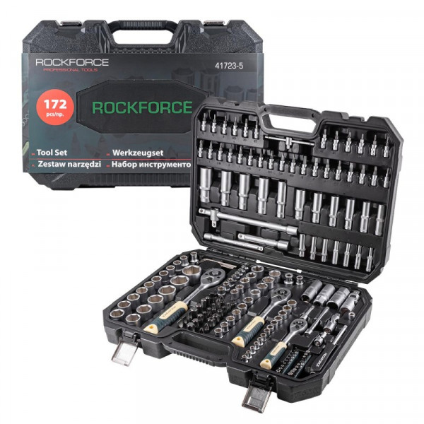 Набір інструментів 172пр. 1/2", 1/4", 3/8" (6гр.)(4-32мм) ROCKFORCE RF-41723-5