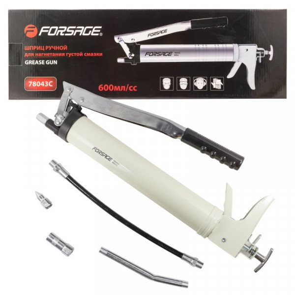 Шприц ручний для нагнітання густого мастила 600мл FORSAGE F-78043C