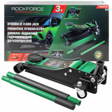 Домкрат 3т (85-430мм) підкатний гідравлічний двопоршневий ROCKFORCE RF-T830018 HT