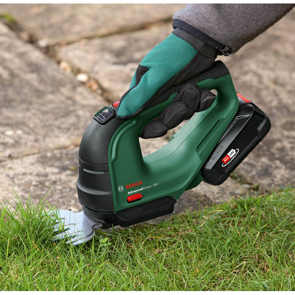 Акумуляторні кущорізи-ножиці для трави Bosch AdvancedShear 18V-10 (0600857001) без АКБ 2Ач та ЗП