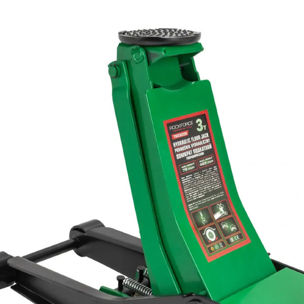 Домкрат підкатний 3т (75-465мм) двопоршневий з педаллю Rockforce RF-T820033X