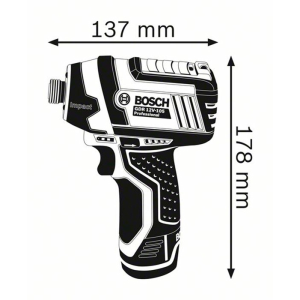 Гайкокрут ударний акумуляторний Bosch Professional GDR 12V-105 без акб та з/п 06019A6901