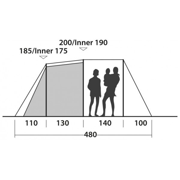 Намет п'ятимісний Easy Camp Huntsville 500 Green/Grey (120407) (929577)