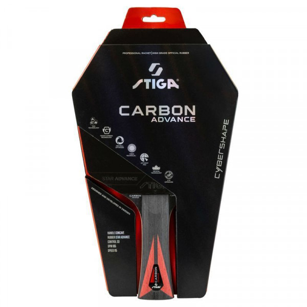 Ракетка для настільного тенісу Stiga Carbon Advance Cybershape FL (1215-1101-35) 932356 Ракетка для настільного тенісу Stiga Carbon Advance Cybershape FL (1215-1101-35) 932356