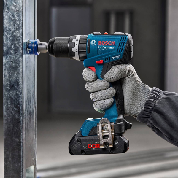 Акумуляторний ударний дриль-шурупокрут Bosch GSB 18V-65 Professional з 2 акб GBA 18V 5 Ah і з/п GAL 18V-40, в L-BOXX 136N 06019N3303