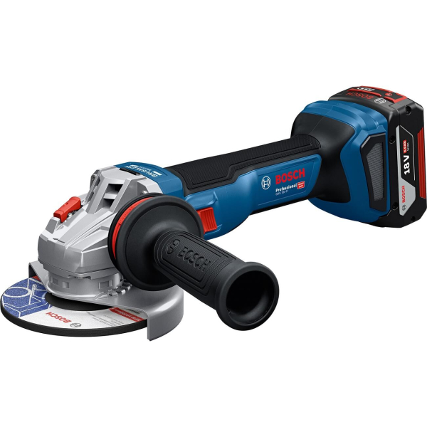 Акумуляторна безщіткова кутова шліфувальна машина Bosch GWS 18V-11 (06019N4103) (2 аку 5Ah та ЗП в L-Boxx)
