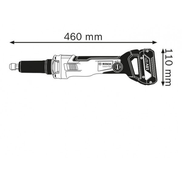 Акумуляторна пряма шліфувальна машина Bosch GGS 18V-23 PLC Professional (0601229200)