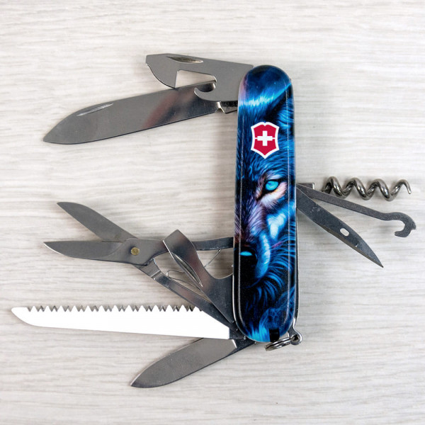 Складаний ніж Victorinox HUNTSMAN ANIMAL Вовк 1.3713.3.F1040pw