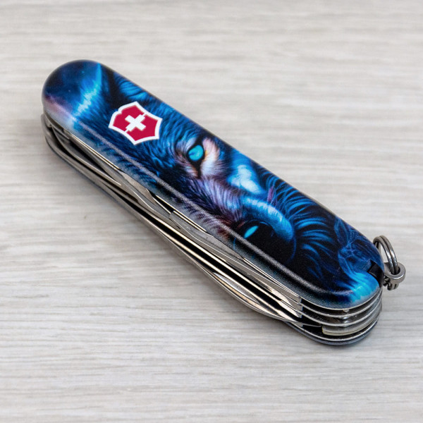 Складаний ніж Victorinox HUNTSMAN ANIMAL Вовк 1.3713.3.F1040pw