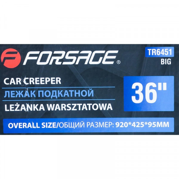 Лежак підкатний ремонтний на 6-ти колесах (425х920ММ) Forsage F-TR6451