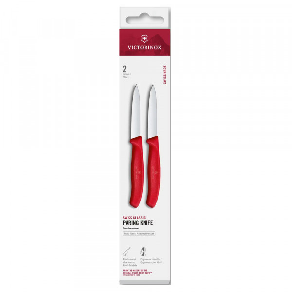 Набір ножів для чищення овочів Victorinox Swiss Classic 2 ножа 8см черв 6.7601.2C1