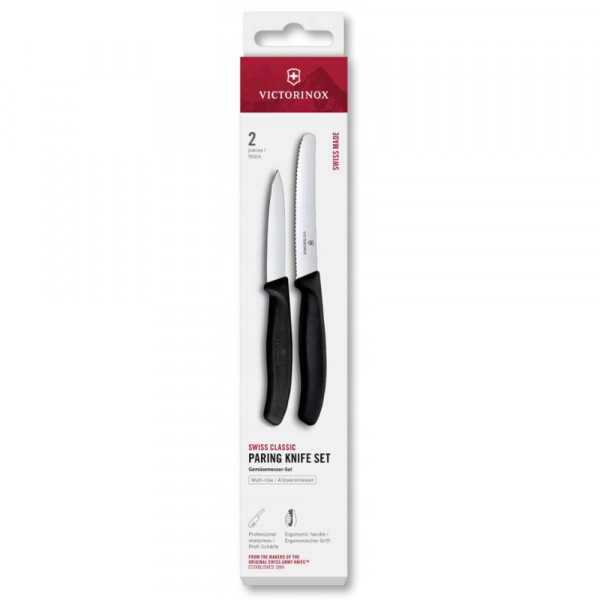 Набір ножів для чищення овочів Victorinox Swiss Classic 2 ножа чорн 6.7113.2
