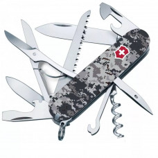 Багатофункціональний складаний ніж 91 мм Victorinox Huntsman Army 4 шари, 15 функцій  Піксель синій з червоним Лого (1.3713.3_W3943p)