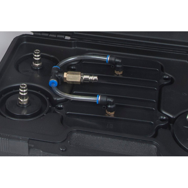 Пристрій для заміни гальмівної рідини пневматичний з набором кришок-перехідників для розширювального бачка автомобіля Forsage F-9T3608U