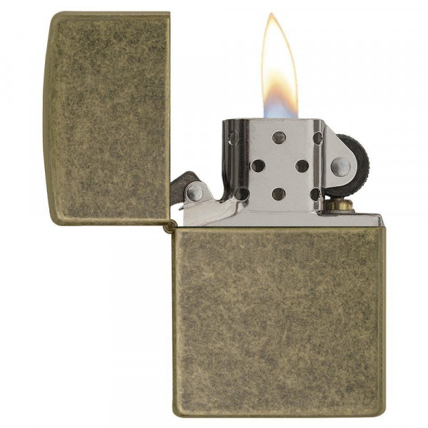Запальничка Zippo (Зіппо) FLAT BTM ANTIQUE BRASS 201FB Запальничка Zippo (Зіппо) FLAT BTM ANTIQUE BRASS 201FB