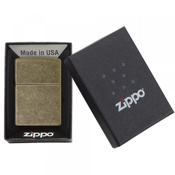 Запальничка Zippo (Зіппо) FLAT BTM ANTIQUE BRASS 201FB Запальничка Zippo (Зіппо) FLAT BTM ANTIQUE BRASS 201FB