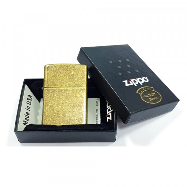 Запальничка Zippo (Зіппо) FLAT BTM ANTIQUE BRASS 201FB Запальничка Zippo (Зіппо) FLAT BTM ANTIQUE BRASS 201FB