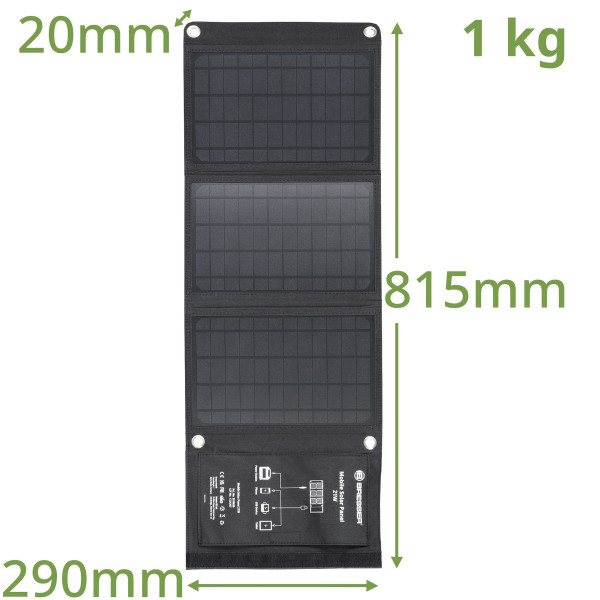 Портативний зарядний пристрій сонячна панель Bresser Mobile Solar Charger 21 Watt USB DC (3810030) (930148)